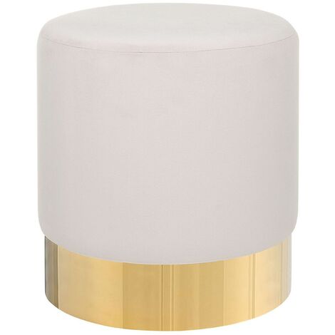 White and shop gold pouf