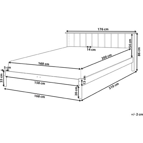 Modern EU King Size Bed Frame 5ft3 Slatted Base Headboard Light Pine Wood Barret II