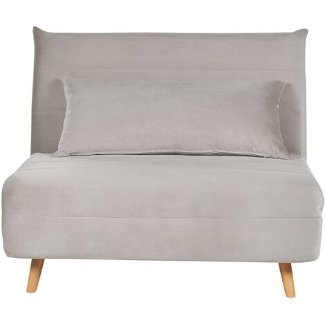 Single Sofa Bed SETTEN Velvet Light Grey (1/5)