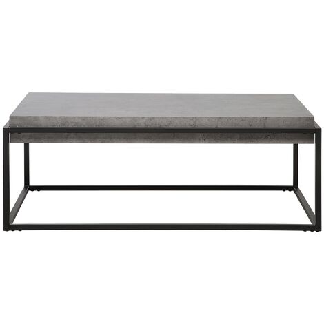 Modern Coffee Table Concrete Effect Top Metal Base Rectangular Living Room 104 x 64 cm Altos