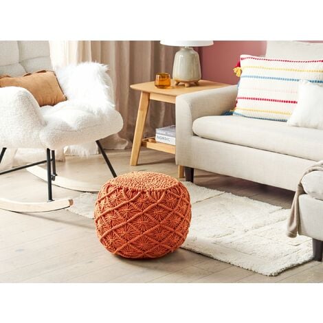 Round store boho ottoman