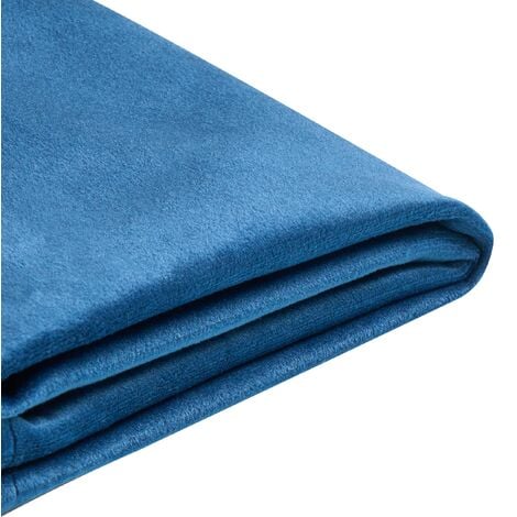 EU Double Size 4ft6 Bed Frame Additional Cover Velvet Removable Upholstery Navy Blue Fitou