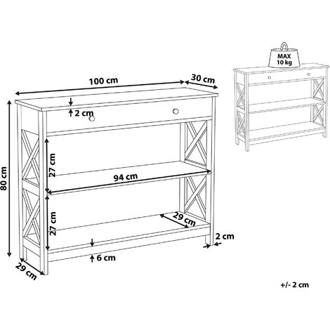 Modern 1 Drawer Sideboard White with Shelves Storage Living Room 100 x 30 cm Montgomery