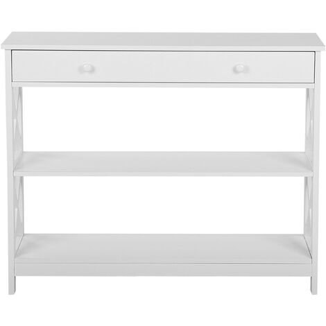 Modern 1 Drawer Sideboard White with Shelves Storage Living Room 100 x 30 cm Montgomery