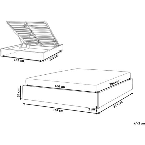 Modern Fabric EU King Size Bed Frame 5ft3 Linen Storage Beige Dinan