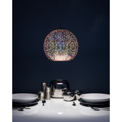 Modern Ceiling Pendant Lamp High Gloss Infinity Light Effect Glass Copper Sessera
