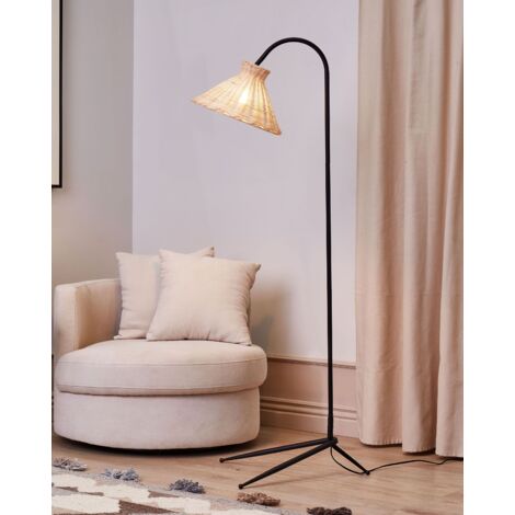 Black boho store floor lamp