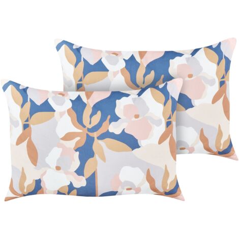Set of 2 Outdoor Cushions VEREZZI Floral Pattern 40 x 60 cm Multicolour (1/5)