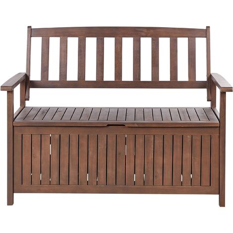 Dark wood shop garden bench