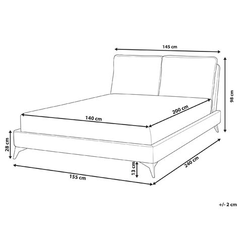 Modern Corduroy Upholstery EU Double Size Bed Frame 4ft6 Light Beige Cushioned Headboard Slatted Base Melle