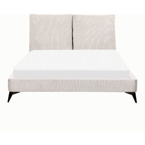 White upholstered deals full bed frame