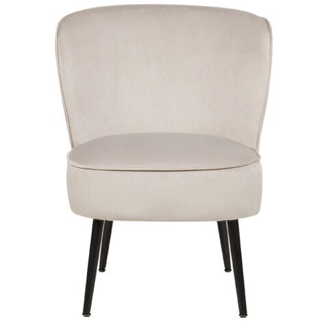 Modern Armless Living Room Accent Armchair Velvet Fabric Taupe Voss