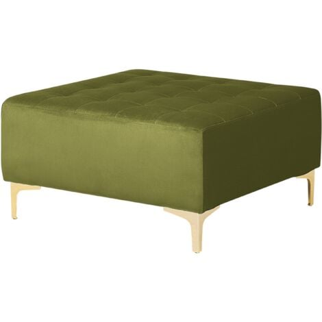 Green velvet 2024 tufted ottoman