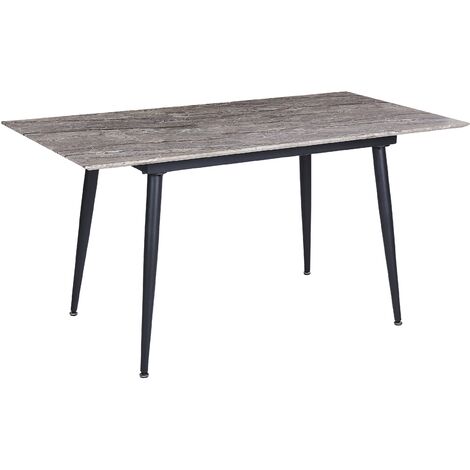 Extending Dining Table 120/150x80cm MDF Marble Effect with