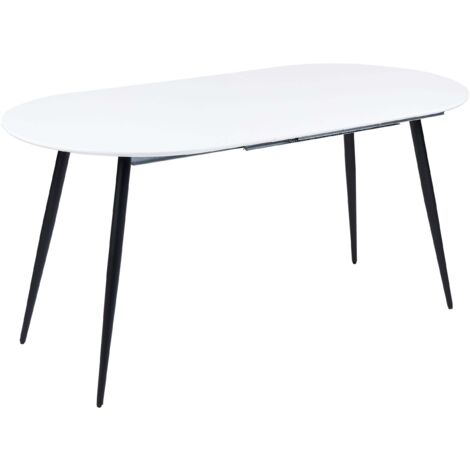 Extending Dining Table STAVERTON White 120/160 cm 80 cm