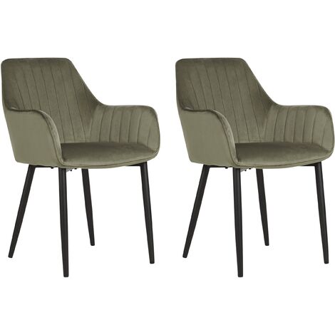 Olive green velvet on sale dining chairs