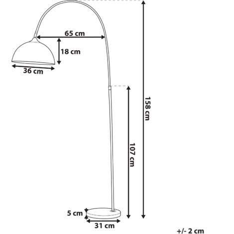Modern Contemporary Tall Curved Floor Lamp Metal Copper Candella