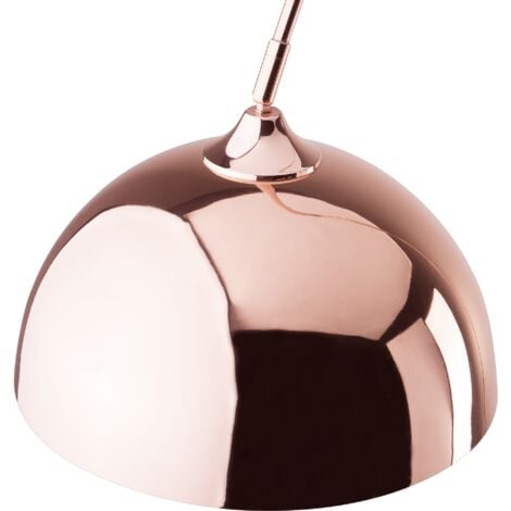 Modern Contemporary Tall Curved Floor Lamp Metal Copper Candella