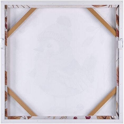 Canvas Print Wall Art 63 x 63 cm MDF Frame Bird Pattern Shapes Square Modern Multicolour Castro