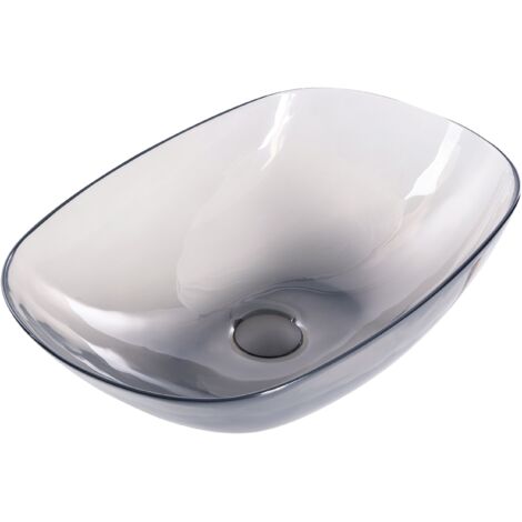 Countertop Basin MOENGO 540 x 360 mm Solid Surface Black (1/5)