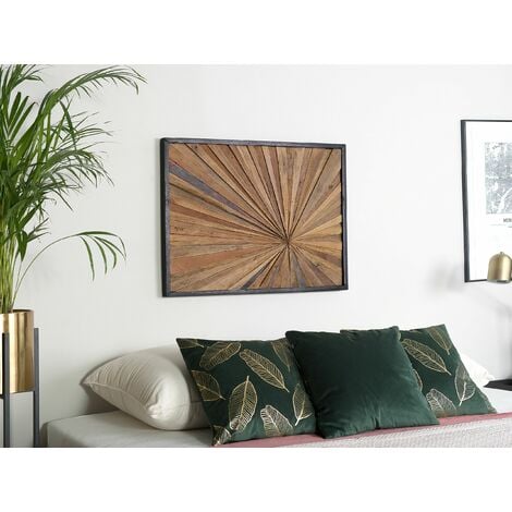 Modern Recycled Teak Wood Wall Décor Framed Wall Art Rustic Merida
