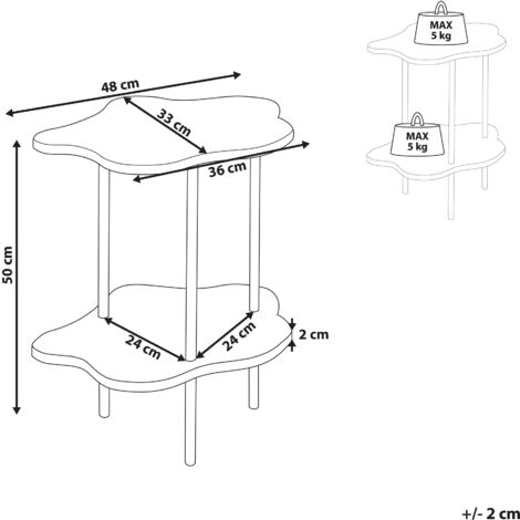 Side Tables Round Table Top White Metal Frame Black 48 x 33 cm Cloud