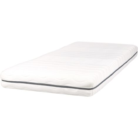 EU Single Mattress 3ft Memory Foam Filling Polyester Removable Cover White Jolly