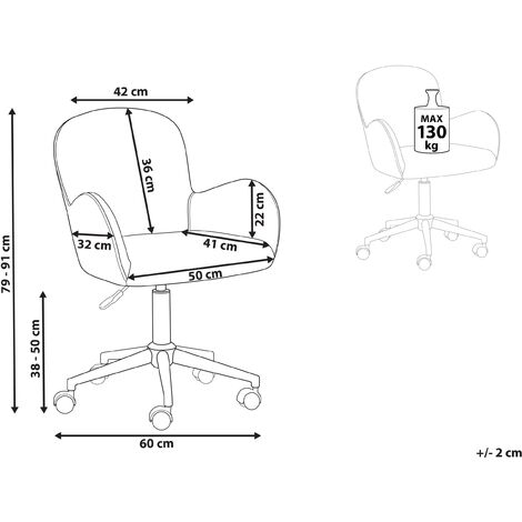 Modern Swivel Office Chair Armchair Adjustable Height Boucle White Priddy