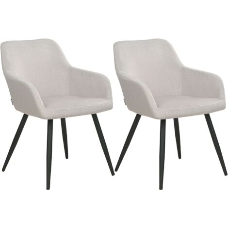 Set of 2 Dining Chairs CASMALIA Velvet Taupe (1/5)