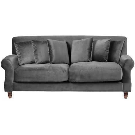 Sofa 2 Seater EIKE Velvet Grey (1/5)