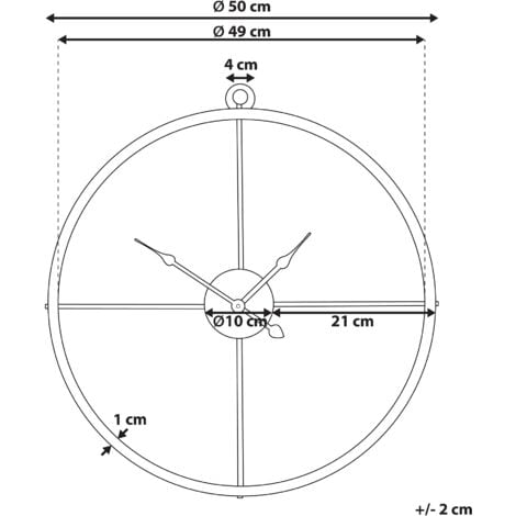Round Gold Wall Clock Open Face Without Numbers Battery Spade Hands Zuchwil
