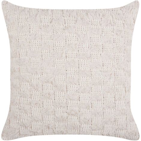 Throw Cushion BASALIM 45 x 45 cm Beige Solid (1/5)