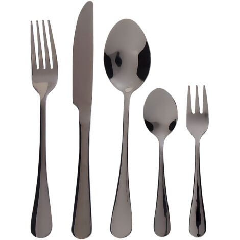 30 Piece Cutlery Set FUSILLI Black