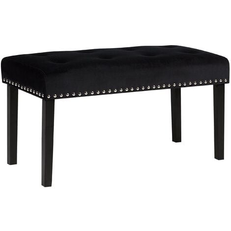 Upholstered black deals bench