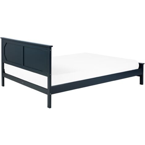 Modern EU Double Size Bed Frame 4ft6 Dark Blue Classic Olivet