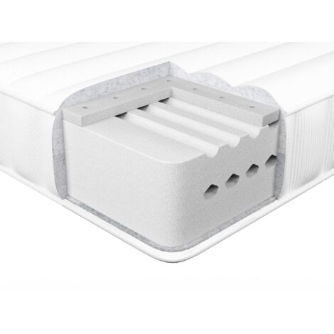 EU Single Size Hard Firm Latex Foam Mattress 3ft Polyester Removable Cover Filling Zipper White Fantasy