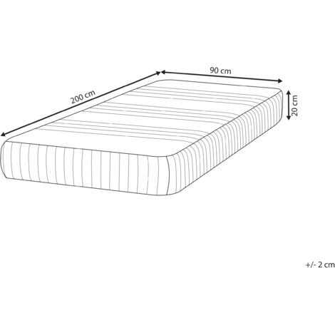 EU Single Size Hard Firm Latex Foam Mattress 3ft Polyester Removable Cover Filling Zipper White Fantasy