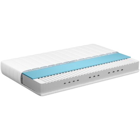 EU Single Size Hard Firm Gel Foam Mattress 3ft Polyester Removable Cover Filling Zipper White and Grey Happiness