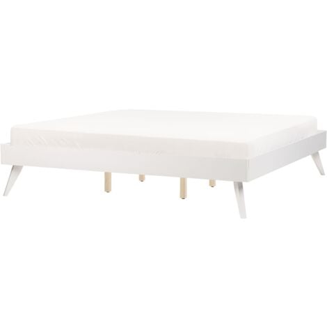 Bed Frame Modern Slatted Base MDF EU Super King Size 6ft White Berric