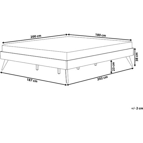 Bed Frame Modern Slatted Base MDF EU Super King Size 6ft White Berric