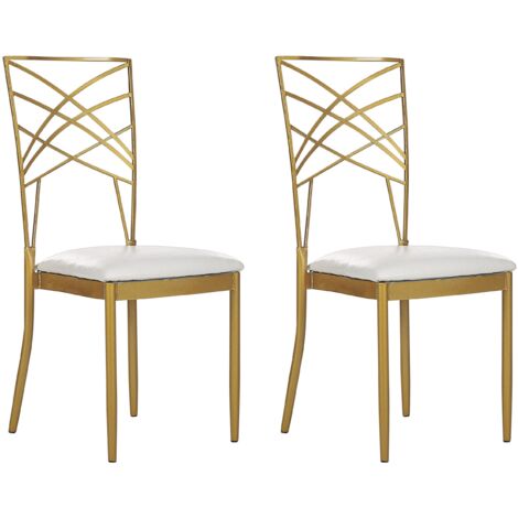 Set of 2 Dining Chairs GIRARD Metal Gold