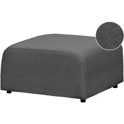 Modern Ottoman Footrest Footstool Seat Boucle Dark Grey Falsterbo