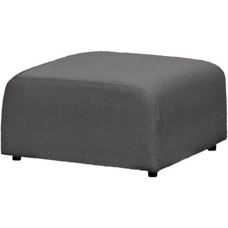 Modern Ottoman Footrest Footstool Seat Boucle Dark Grey Falsterbo
