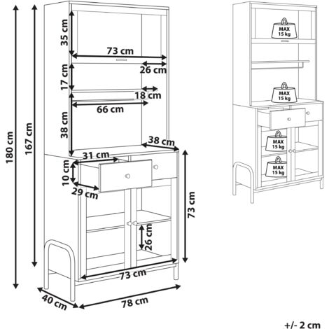 Decorative Cabinet with Drawers and Glass Displays White Parlin