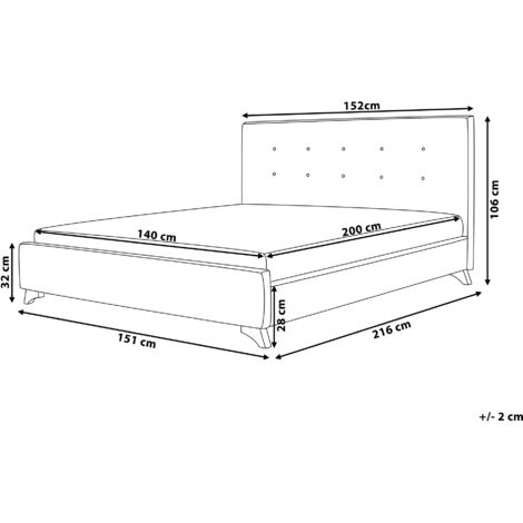Modern Fabric EU Double Size Bed Frame 4ft6Tufted Headboard Grey Ambassador