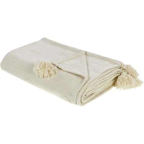 Bedspread KAZY Cotton 220 x 240 cm Beige (1/5)
