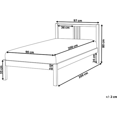 Modern Solid Wood EU Single Size Bed Frame 3ft Pine Slatted Light Vannes