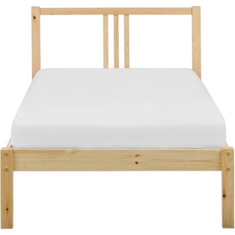 Modern Solid Wood EU Single Size Bed Frame 3ft Pine Slatted Light Vannes