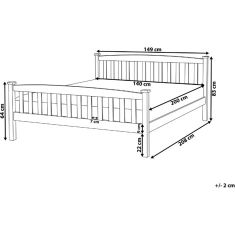 Solid Wood EU Double Size Bed Frame 4ft6 Pine Slatted Base Natural Furniture Light Wood Giverny
