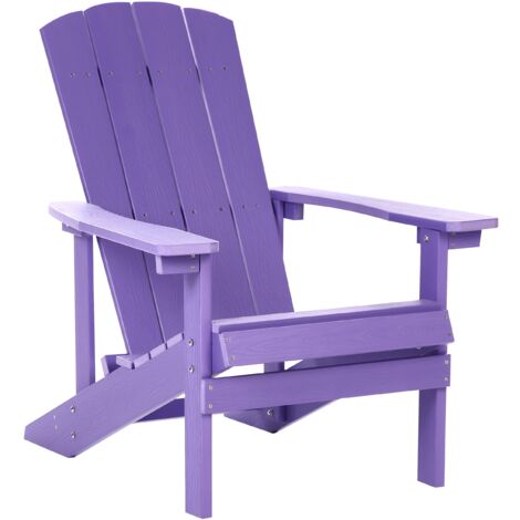 Outdoor Lounger Chair Plastic Wood for Patio Yard Purple Adirondack